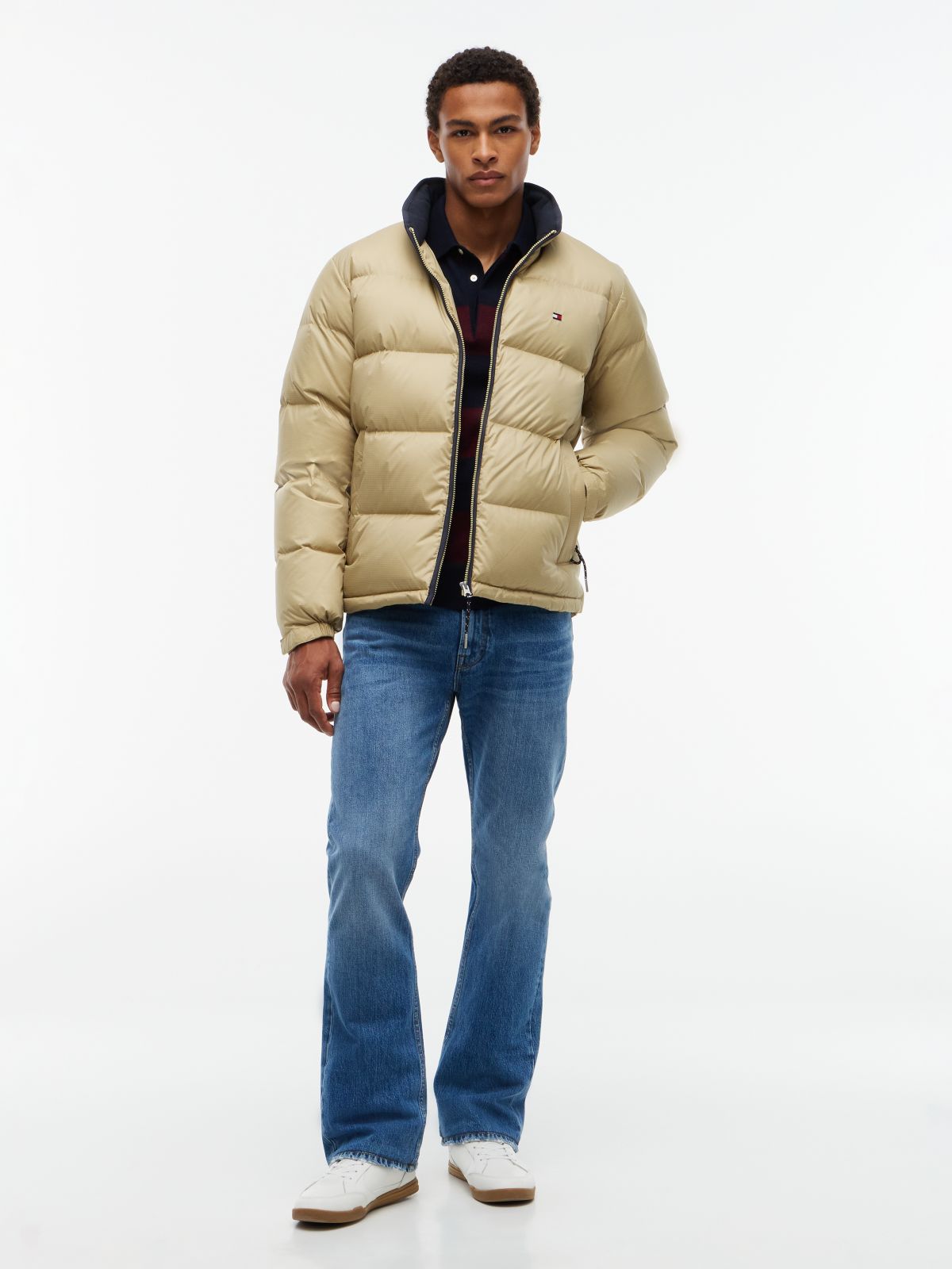 Water-Repellent Ripstop Down Jacket — Khaki