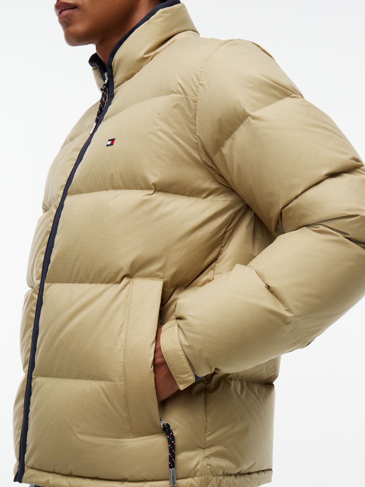 Water-Repellent Ripstop Down Jacket — Khaki