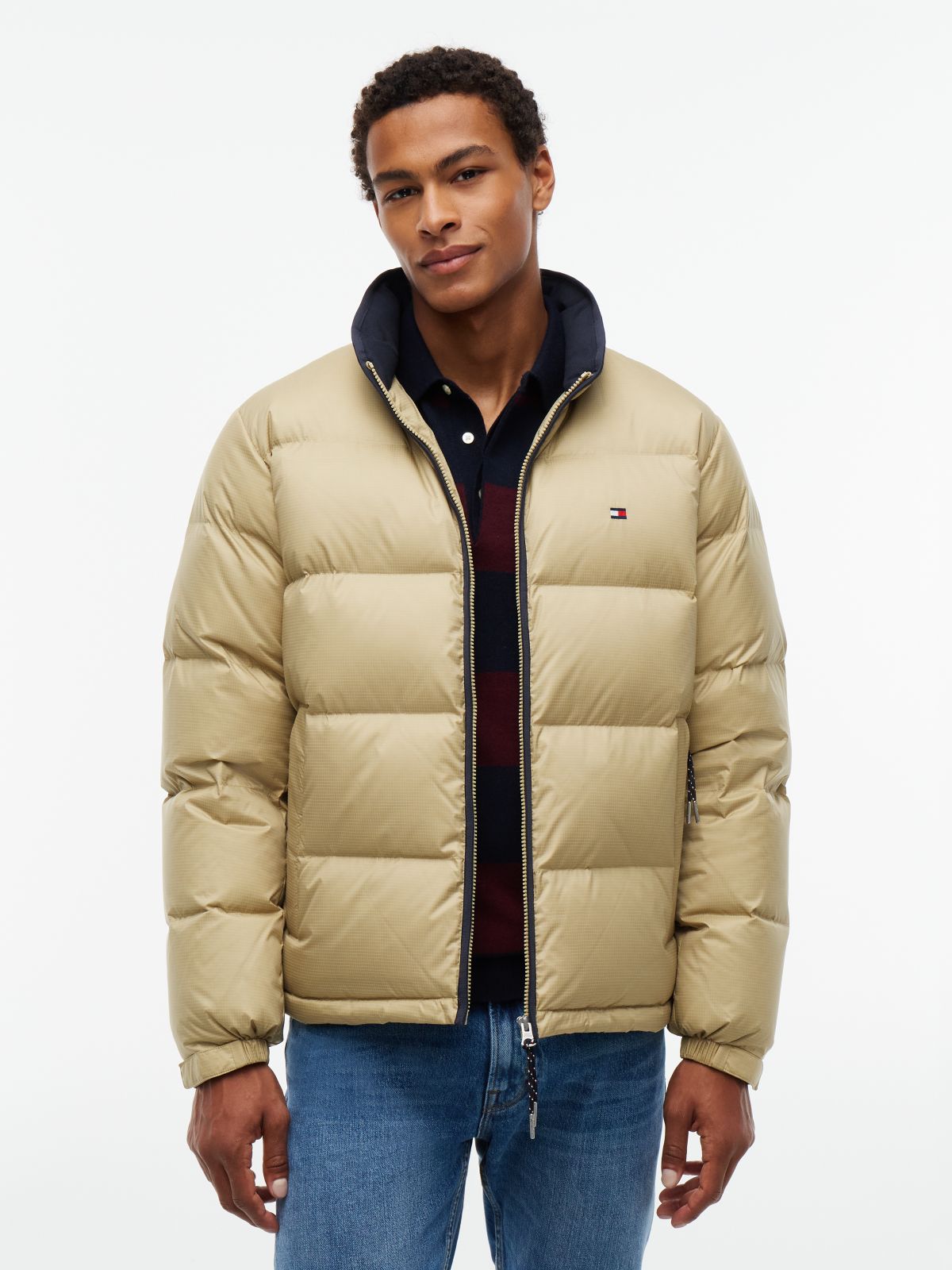 Water-Repellent Ripstop Down Jacket — Khaki