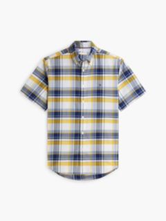 Regular Fit Short-Sleeve Plaid Shirt — Preppy Navy Check 5