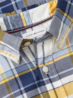 Мужские рубашки Tommy Hilfiger Regular Fit Short-Sleeve Plaid Shirt — фото 6