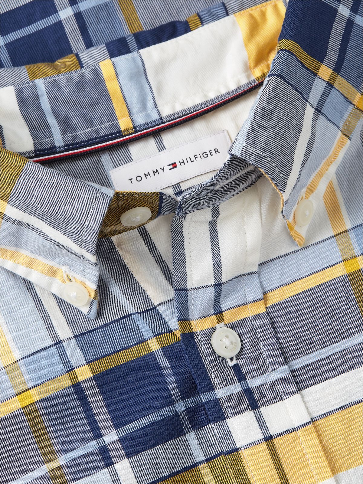 Regular Fit Short-Sleeve Plaid Shirt — Preppy Navy Check