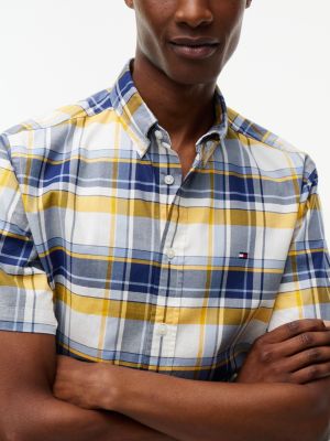 Мужские рубашки Tommy Hilfiger Regular Fit Short-Sleeve Plaid Shirt — фото 3