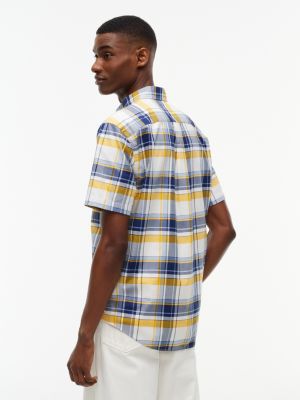 Мужские рубашки Tommy Hilfiger Regular Fit Short-Sleeve Plaid Shirt — фото 4
