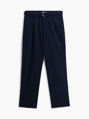 Мужские брюки Tommy Hilfiger Belted Pleated Twill Pant, цвет: Тёмно-синий — фото 6