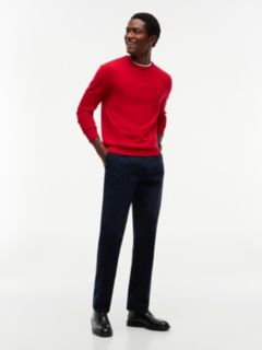 Belted Pleated Twill Pant — Navy Blue 2