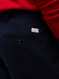 Belted Pleated Twill Pant — Navy Blue 4