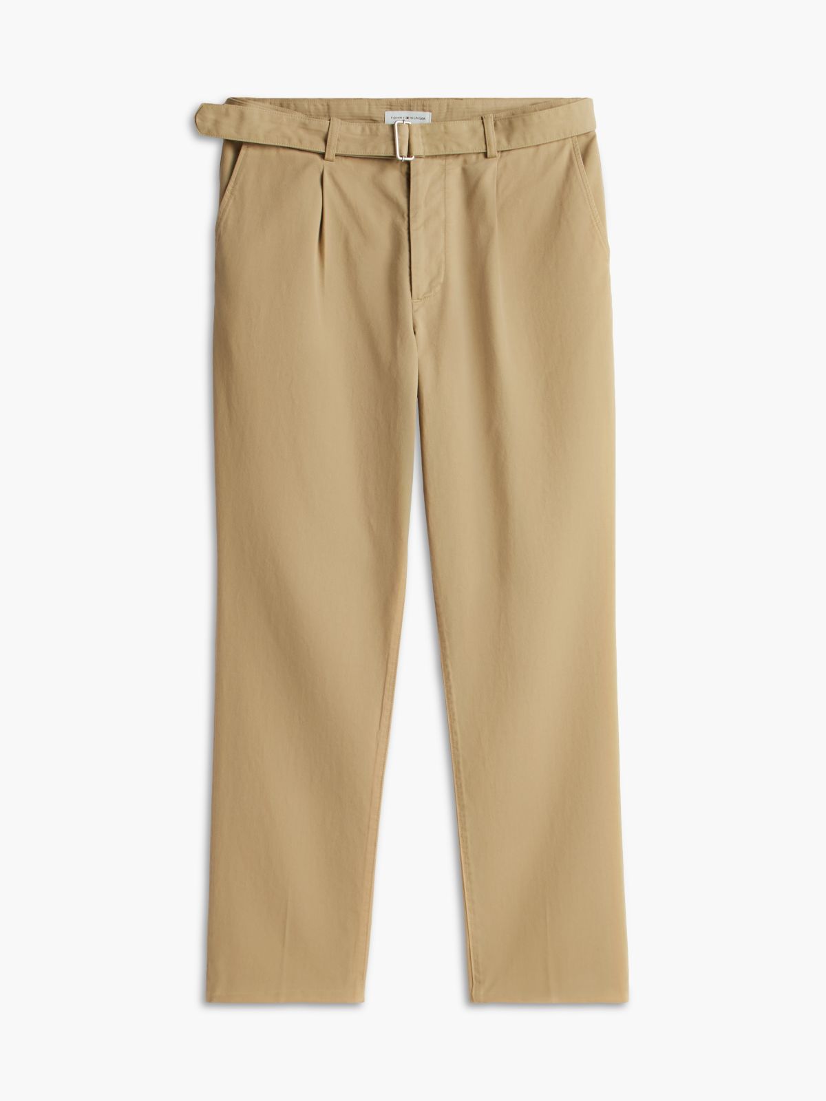 Belted Pleated Twill Pant — Western Khaki