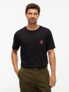 Crest Patch Smooth Cotton T-Shirt — Black 1