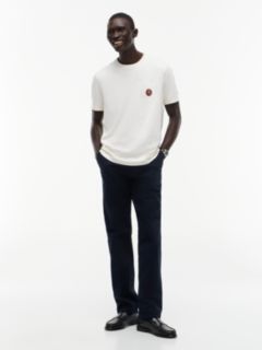 Crest Patch Smooth Cotton T-Shirt — Ivory Petal 2
