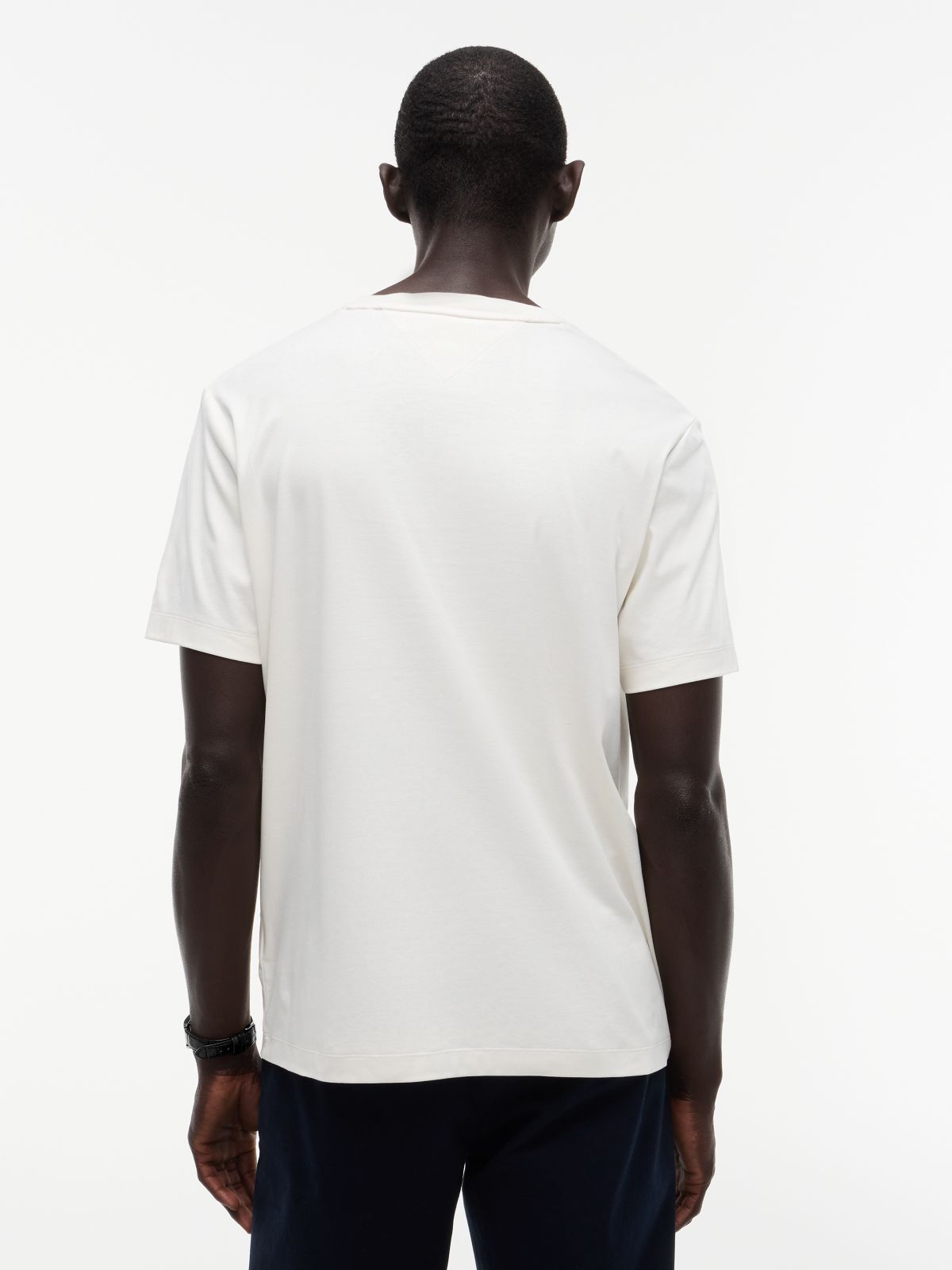 Crest Patch Smooth Cotton T-Shirt — Ivory Petal