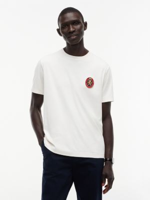 Crest Patch Smooth Cotton Pocket T-Shirt, Ivory Petal