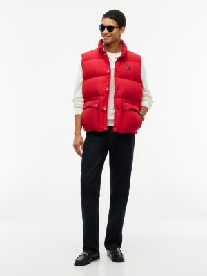 Мужской жилет Tommy Hilfiger Water-Repellent Down Vest, цвет: Средний красный — фото 2