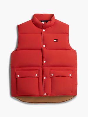 Мужской жилет Tommy Hilfiger Water-Repellent Down Vest, цвет: Средний красный — фото 6