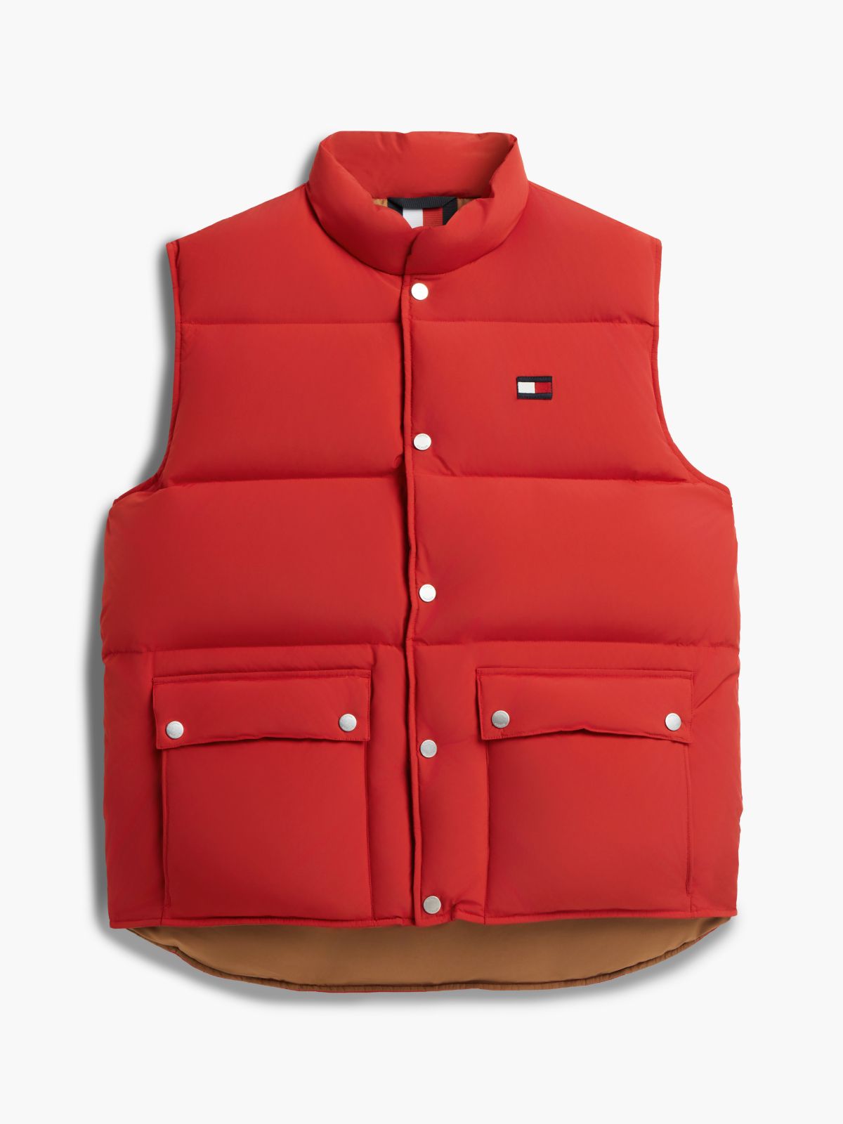 Water-Repellent Down Vest — Medium Red