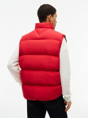 Мужской жилет Tommy Hilfiger Water-Repellent Down Vest, цвет: Средний красный — фото 5