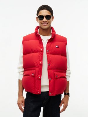 Water-Repellent Down Vest, Medium Red