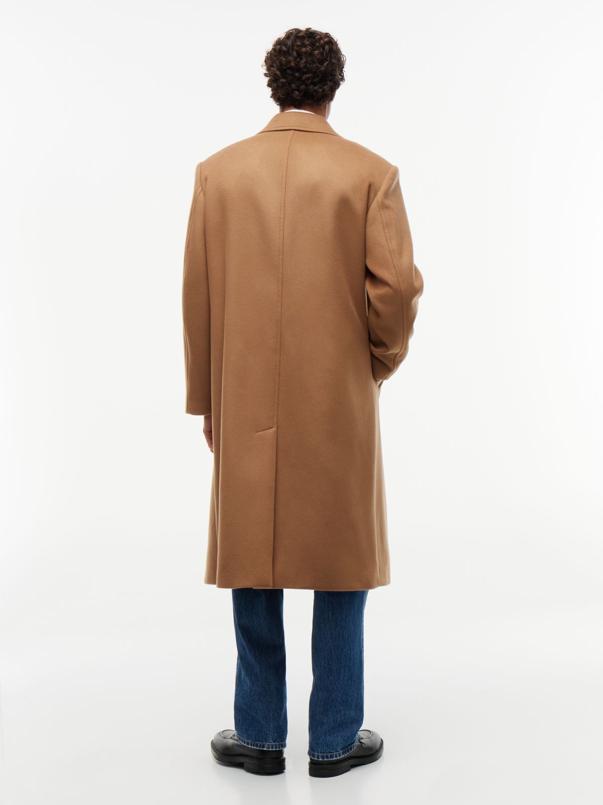 New York Label Relaxed Wool-Blend Coat — Brown