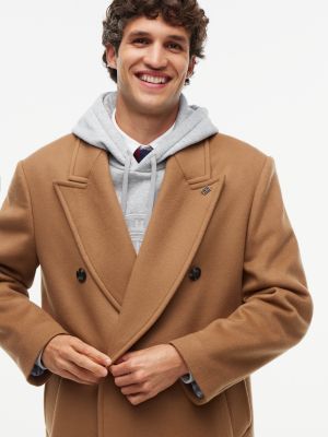 Мужское пальто Tommy Hilfiger New York Label Relaxed Wool-Blend, цвет: Коричневый — фото 6