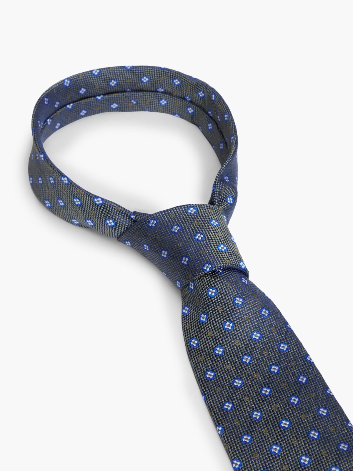 Foulard Print Silk Tie — Ghost Fern Multi