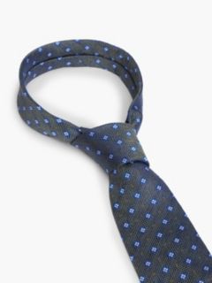 Foulard Print Silk Tie — Ghost Fern Multi 3