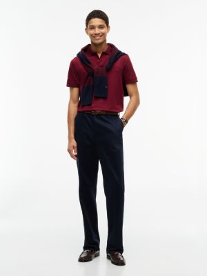Мужское поло Tommy Hilfiger Regular Fit Tonal Logo Interlock Polo, цвет: Бордовый — фото 2