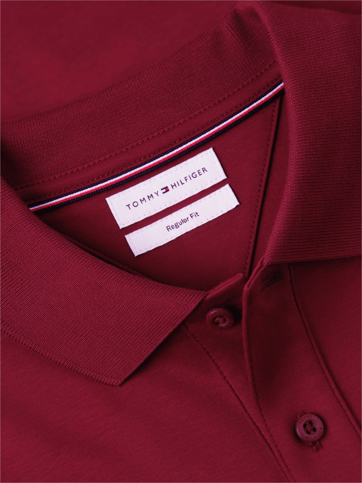 Regular Fit Tonal Logo Interlock Polo — Burgundy