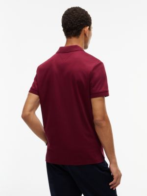 Мужское поло Tommy Hilfiger Regular Fit Tonal Logo Interlock Polo, цвет: Бордовый — фото 4