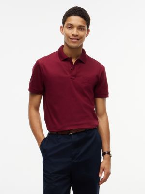 Мужское поло Tommy Hilfiger Regular Fit Tonal Logo Interlock Polo, цвет: Бордовый — фото 1