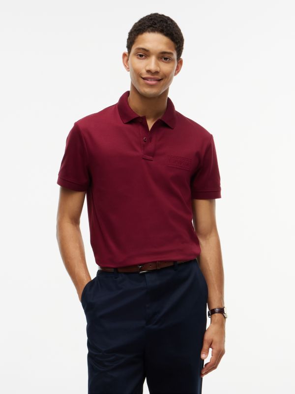 Regular Fit Tonal Logo Interlock Polo — Burgundy