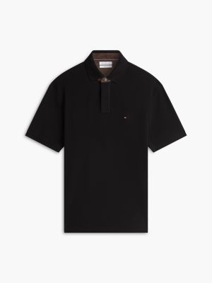 Мужское поло Tommy Hilfiger Classic Fit Corduroy Accent Polo, цвет: Чёрный — фото 5
