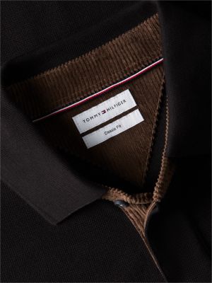 Мужское поло Tommy Hilfiger Classic Fit Corduroy Accent Polo, цвет: Чёрный — фото 6