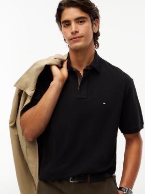 Мужское поло Tommy Hilfiger Classic Fit Corduroy Accent Polo, цвет: Чёрный — фото 3