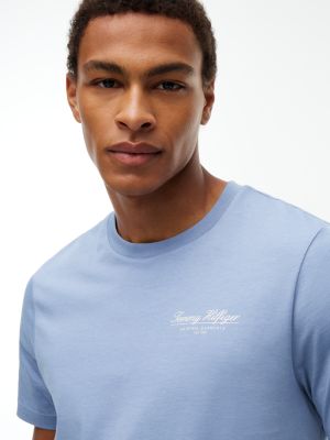 Мужская футболка Tommy Hilfiger Script Logo, цвет: Синий — фото 3