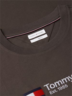 Мужская футболка Tommy Hilfiger Embroidered Flag & Logo, цвет: Коричневый — фото 6