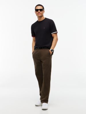 Мужская футболка Tommy Hilfiger Signature Stripe Cuff Pique, цвет: Чёрный — фото 2