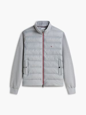 Мужская толстовка Tommy Hilfiger TH Performance Mixed-Media Zip, цвет: Средний серый меланжевый — фото 4