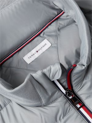Мужская толстовка Tommy Hilfiger TH Performance Mixed-Media Zip, цвет: Средний серый меланжевый — фото 5