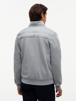 Мужская толстовка Tommy Hilfiger TH Performance Mixed-Media Zip, цвет: Средний серый меланжевый — фото 3