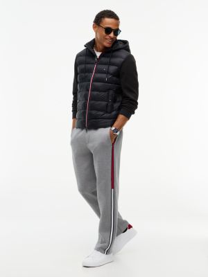 Мужское худи Tommy Hilfiger TH Performance Mixed-Media Zip, цвет: Чёрный — фото 2