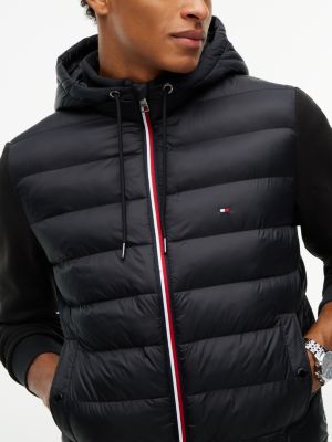 Мужское худи Tommy Hilfiger TH Performance Mixed-Media Zip, цвет: Чёрный — фото 3