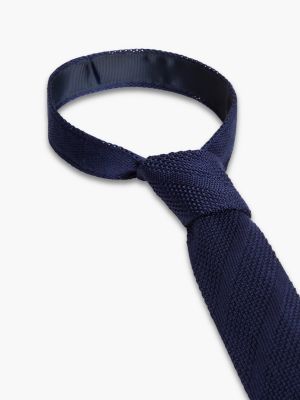 Мужской галстук Tommy Hilfiger Knit Silk Tie, цвет: Тёмно-синий — фото 2