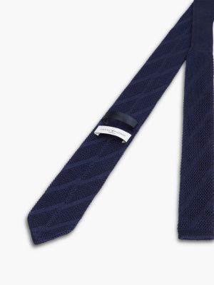 Мужской галстук Tommy Hilfiger Knit Silk Tie, цвет: Тёмно-синий — фото 3