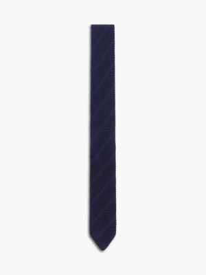 Knit Silk Tie, Navy Blue