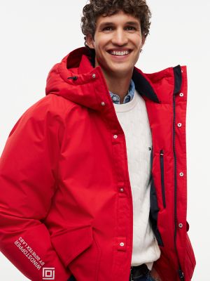 Мужская куртка Tommy Hilfiger Water-Repellent Down Parka, цвет: Красный — фото 4