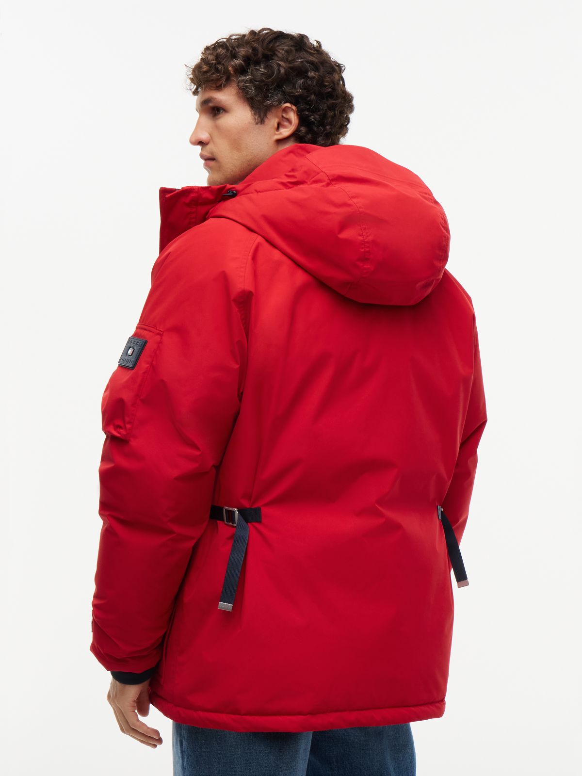 Water-Repellent Down Parka — Red