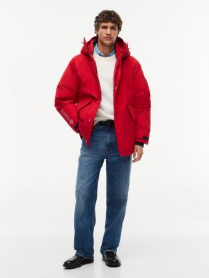 Water-Repellent Down Parka, Red