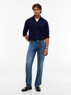 Мужская рубашка Tommy Hilfiger Regular Fit Corduroy Western, цвет: Тёмно-синий — фото 2