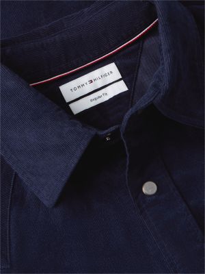 Мужская рубашка Tommy Hilfiger Regular Fit Corduroy Western, цвет: Тёмно-синий — фото 6