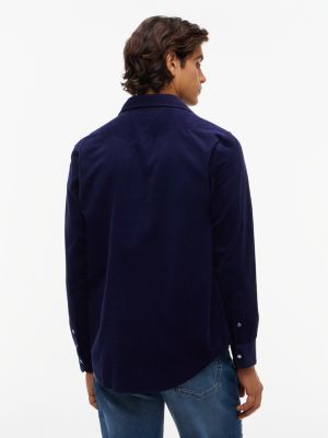 Мужская рубашка Tommy Hilfiger Regular Fit Corduroy Western, цвет: Тёмно-синий — фото 4
